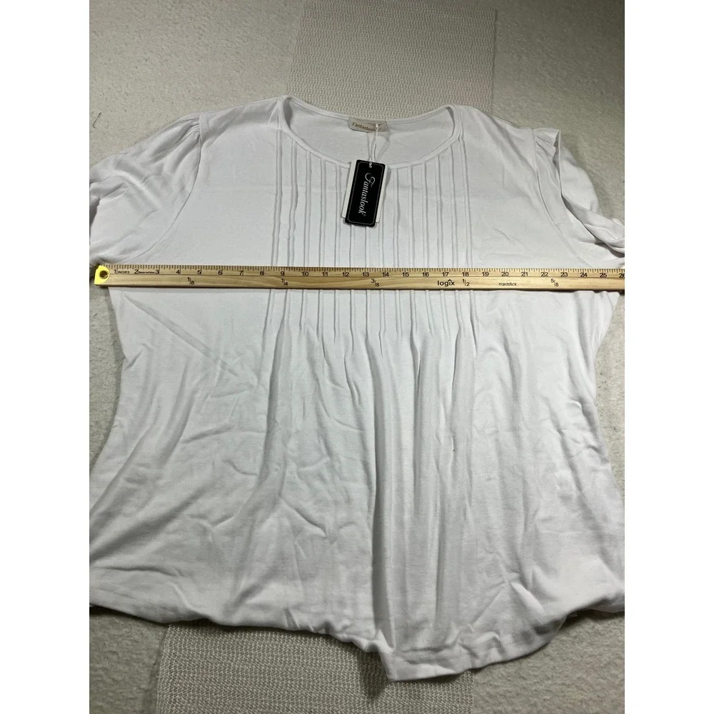 Fantaslook HXH139 Womens White Blouse Size 2XL NWT Original Package